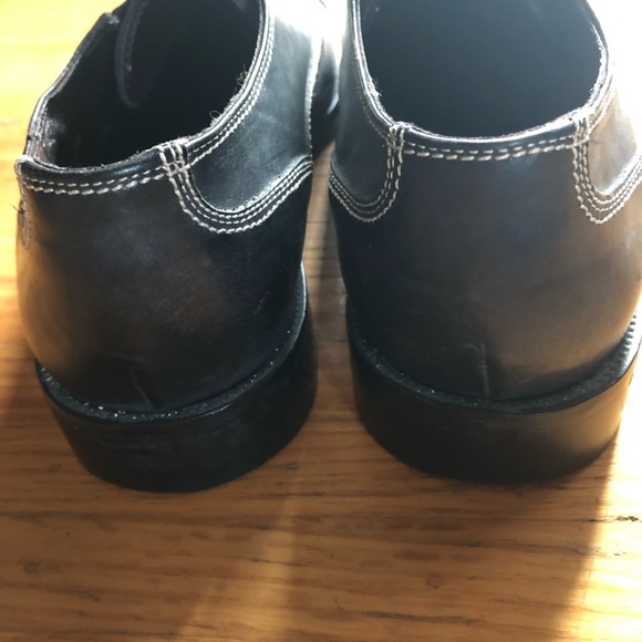 Donald J Pilmer custom Italian leather blue/grey dress shoes - Picture 2 of 3